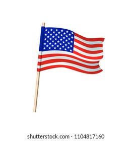 USA. United States of America flag on white background. Vector illustration