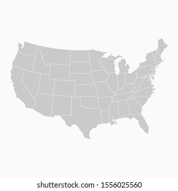 USA United States of America gray map States California Texas New York Florida Nevada Kansas Washington 
Illinois Pennsylvania Oregon Colorado  maps Vector illustration EPS10