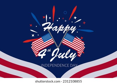 USA or United States of America independence day banner for 4th of July. Vector illustration