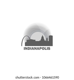 USA United States of America Indianapolis city skyline landscape silhouette vector logo icon. Cool urban horizon illustration concept