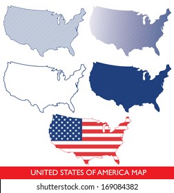 USA United States of America Map - vector illustration