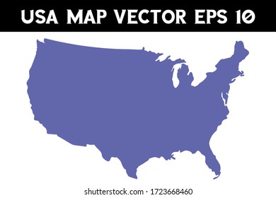 USA United states of America map colorful vector map silhouette