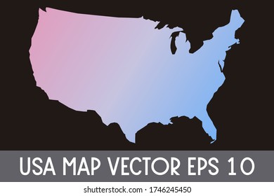  USA United states of America map colorful vector map silhouette