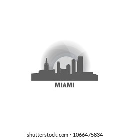 USA United States of America Miami city skyline landscape silhouette vector logo icon. Cool urban horizon illustration concept