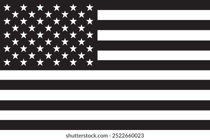 Estados Unidos, Estados Unidos, América, minimalismo, bandera, negro, blanco, estrellas