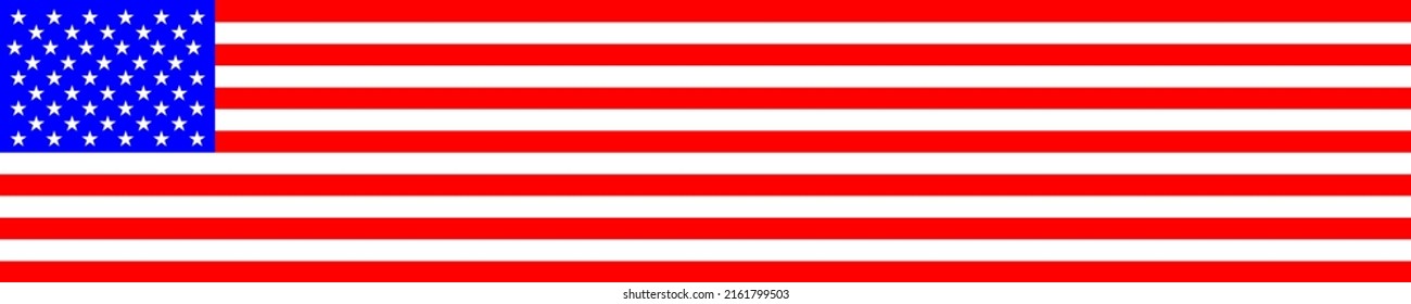 USA United States of America national flag wide long american us 4th july ensign bright banner background