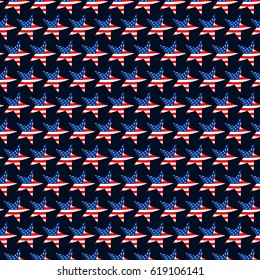 USA United States of America Star Flag Seamless Pattern Background