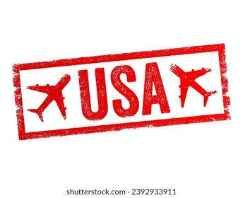 USA - United States of America text stamp, concept background