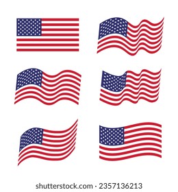 USA United States of America Waving Flag Collection