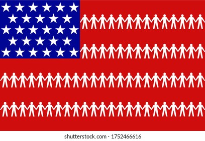 USA Unity Flag. Vector Image