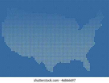 USA or us american map in halftone.