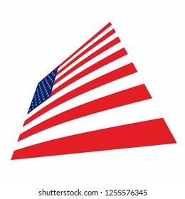 Usa us flag banner curved lines stars vector design element 