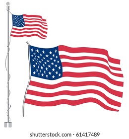 USA or US flag with stripes and stars