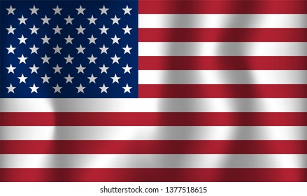 USA vector flag . United States of America  national  day banner . 