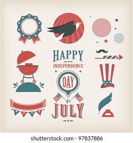 USA vector icons for american independence day