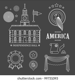 USA vector icons for independence day ( good for infographic and charts)