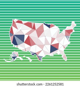 USA vector illustration. USA design on gradient stripes background. Technology, internet, network, telecommunication concept. Stylish vector illustration.