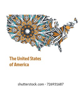 USA - Vector Illustration with hand drawn decor