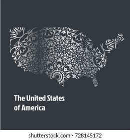 USA - Vector Illustration with hand drawn decor