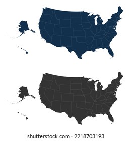 USA Vector Map With All States Highlighted