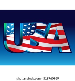 USA vector symbol with American flag