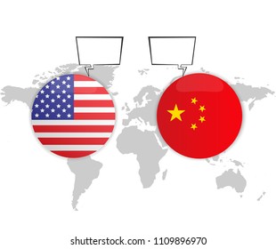 USA versus China. Negotiations between the two countries