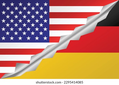 USA versus Germany concept. US and Germany flags in EPS10 vector illustration.