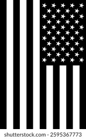 USA Vertical Flag, Vertical Flag of the Black and White United States