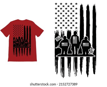 USA Veteran Flag T-Shirt Vector, Veteran tee, American Flag Guns Shirt, Shirt for Veteran, 4th of July T-shirt, USA Flag With Guns Rifles tee, Shirt For Gun Lover, USA Flag Shirt.