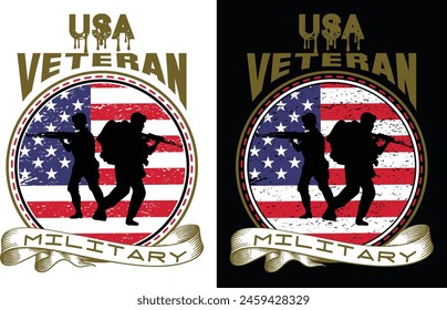 USA Veteran Militia Armee USA T-Shirt Design und Grafik Design