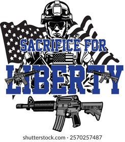 U.S.A. veteran theme t-shirt design.