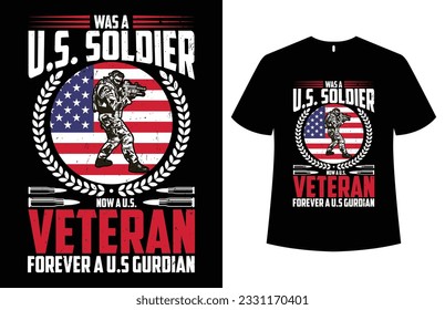 USA Veteran T-shirt design Template image
