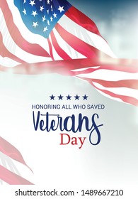 USA Veterans day background, Template for vertical and horizontal banner.

