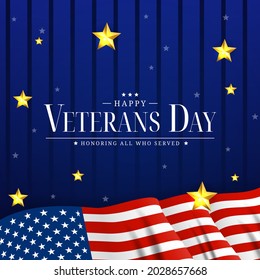 USA Veterans Day Poster. Vector Illustration EPS10