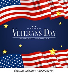 USA Veterans Day Poster. Vector Illustration EPS10