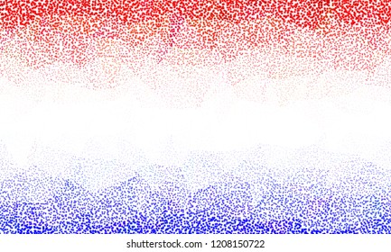 USA Veterans Day stars flying background. Holiday confetti in US flag colors for. Vector illustration. Red blue stars American patriotic backdrop. July 4 cool stardust.