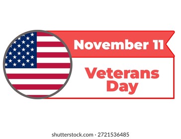 Día de los Veteranos de EE.UU., vacaciones de Vector en un marco de fondo blanco