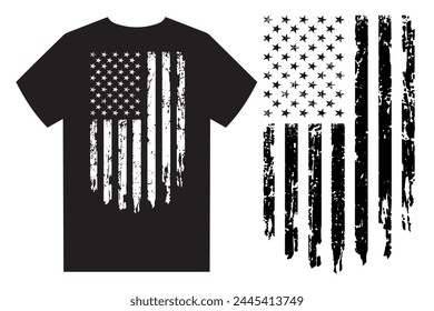 USA Vintage Flag T Shirt Design