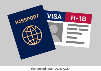 USA viza H-1B. Visa in the United States temporary work for foreign skilled workers in specialty occupation