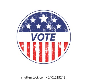 USA Vote badge grunge vector illustration EPS10 