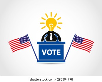 USA Vote Podium Brilliant Politician