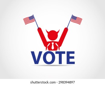 USA Vote Podium Evil Politician Win Election