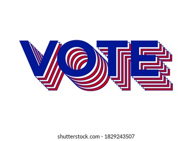 USA Vote text. Vector illustration of Presidential election day Usa debate of president voting 2020. Election banner design. Political Flyer vector typo Election Day