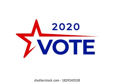 USA Vote text. Vector illustration of Presidential election day Usa debate of president voting 2020. Election banner design. Political Flyer vector typo Election Day