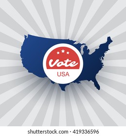 USA Voting Design Concept with Map