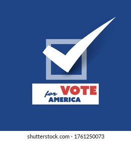 USA Voting Encouragement Design Concept with Tick