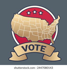 USA voting map american presidential election concept