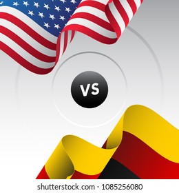 USA vs Germany. Ice hockey championship 2018. Vector illustration.