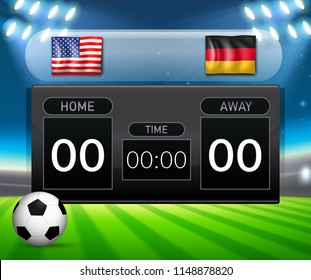 USA  VS  Germany scoreboard illustration