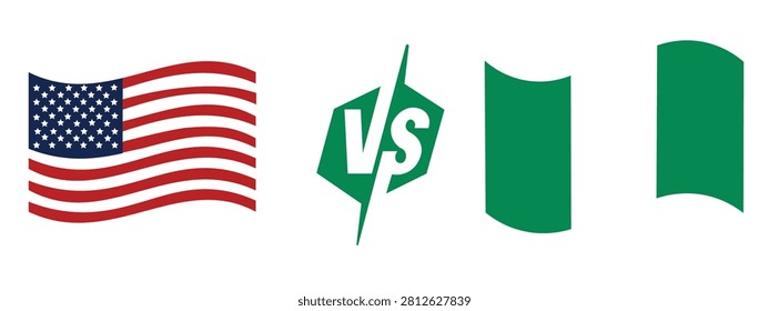 Usa vs nigeria flag conceptual representation of international rivalry